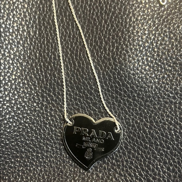 Prada Silver and Black Heart Necklace - Picture 4 of 4